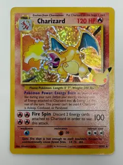 Pokemon Charizard Celebrations 25 Anniversary Holo Rare Card 4/102 Near Mint Raw - Image 2