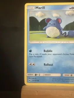 Marill 34/147 Sm-Burning Shadows Regular LP/NM ASAKA lto Pokemon TCG Card - Image 2