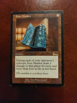 MTG Iron Maiden Urza's Legacy Regular Card Moderate Play Condition MP - Image 1