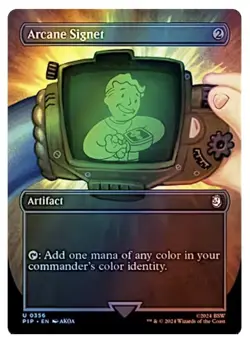 NM FOIL BORDERLESS - Arcane Signet (Borderless) Universes Beyond: Fallout Foil - Image 1