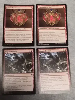 2x Cartouche of Zeal (124/269) - Amonkhet 2x Impact Tremors 140/264 DTK MTG - Image 1