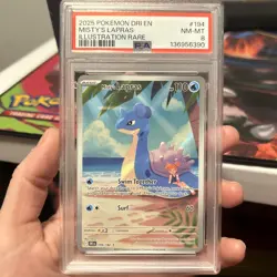 Pokemon TCG Misty's Lapras 194/182 PSA 8 Near Mint Illustration Rare 2025 - Image 1