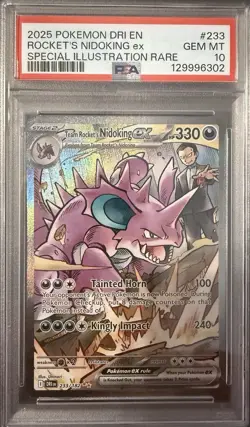 Team Rocket’s Nidoking EX #233/182 - 2025 Pokemon SV: Destined Rivals - PSA 10 - Image 1