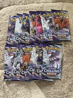Pokemon Sword & Shield Chilling Reign Booster Pack Lot Of 13! Factory Sealed - Image 1