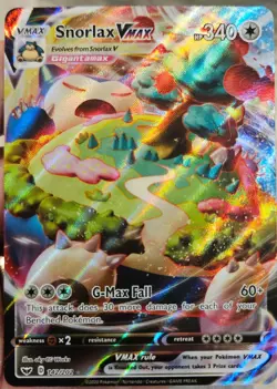 Pokemon TCG Snorlax Vmax Sword & Shield 142/202 Holo Ultra Rare - Image 1