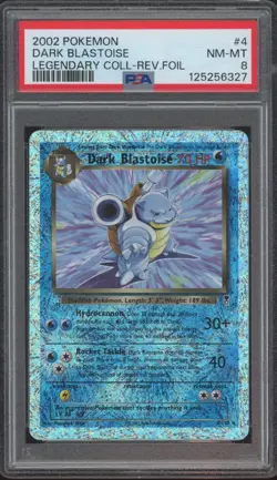 2002 Pokemon TCG Legendary Collection Rev Foil #4 Dark Blastoise NM-MT PSA 8 - Image 1
