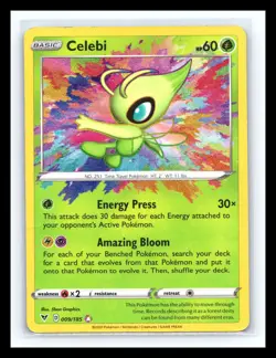 💥 Celebi 009/185 Amazing Rare Holo Pokemon SWSH04: Vivid Voltage - Image 1