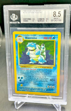 BGS 8.5 - 1999 Pokemon Base Unlimited BLASTOISE HOLO #2 - Image 1