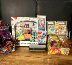 Pokemon 151 Mini Tin Display + Poster collection + B Bundle + Gem Mint 10 Slabs! - Image 1