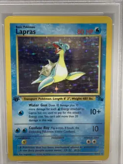 Pokemon Lapras 10/62 Fossil TCG Holo Rare 1st Edition #10 PSA 5 EX WOTC 1999 - Image 2