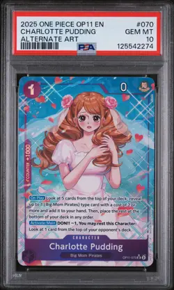 PSA 10 Charlotte Pudding 2025 One Piece OP11-070 A Fist Of Divine Speed Alt Art - Image 1