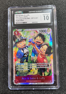 2025 One Piece, OP13-007, ACE & SABO & LUFFY PSA 10, Super Rare - Image 1