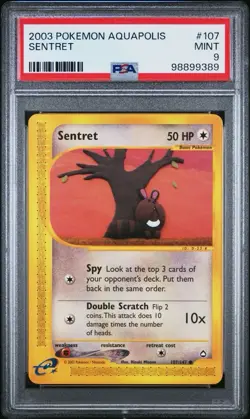 2003 Pokemon Aquapolis # 107 Sentret Non Holo PSA 9 Card MINT! Trusted Seller! - Image 1