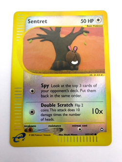 Pokemon Card - Reverse-Holo Sentret 107/147 Aquapolis *MP* e-Card Common - Image 1