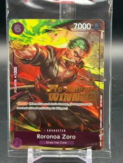 One Piece English Roronoa Zoro Foil Winner Card P-045 - OP06 Pre-Release-sealed - Image 1