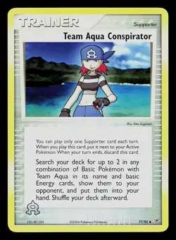 Pokemon Card - Team Aqua Conspirator Team Magma vs Team Aqua 77/95 Reverse Holo - Image 1