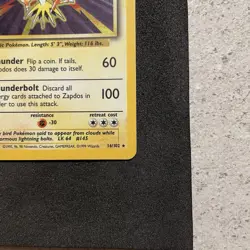 Zapdos 16/102 Pokemon Card TCG Base Set Unlimited Holo Rare - Image 5