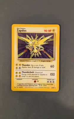 🟡 Zapdos 16/102 🟡 Holo Rare Base Set Pokemon Card TCG - Image 1