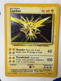 Pokemon TCG Zapdos Holo Rare Card Base Set 16/102 - Image 2