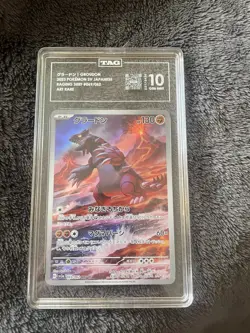 TAG 10 GEM MINT Groudon AR 069/062 sv3a Raging Surf Japanese Pokemon Card - Image 1