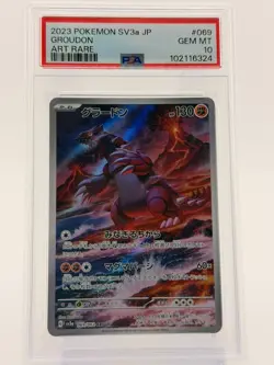 PSA 10 Groudon AR Art Rare 069/062 Raising Surf SV3a Japanese Pokemon Card Game - Image 1