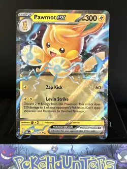 Pokemon Card Pawmot EX 073/197 Obsidian Flames Half Art Double Rare Near Mint - Image 1