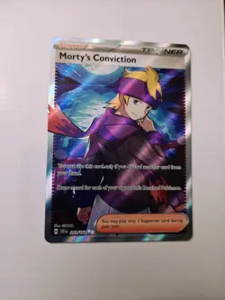 Pokemon Morty's Conviction Card - Ultra Rare SV05: Temporal Forces 201/162 NM - Image 1