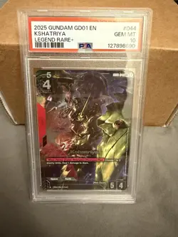 GUNDAM CARD GAME NEWTYPE RISING #044 KSHATRIYA LR+ PSA 10 GEM MT - Image 1