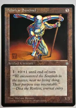 MTG Magic The Gathering Card Adarkar Sentinel Artifact Creature Ice Age 1995 - Image 1