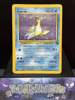 Pokemon Card Lapras 10/62 Rare Holo Fossil Set WOTC Played 3 - Image 1