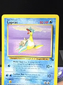Pokemon Card Lapras 25/62 Rare Fossil Set WOTC 1st Edition Light Played - Image 2