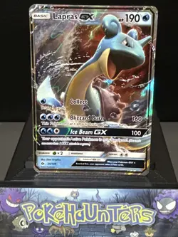 Pokemon Card Lapras GX 35/149 Sun & Moon Base Half Art Ultra Rare Played - Image 1