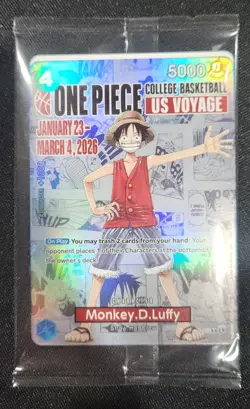 One Piece Monkey D. Luffy US Voyage College Basketball Card Rutgers IN HAND - Image 1