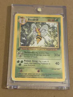 Pokemon - Beedrill - 1st Edition - Card # 17/102 Base Set - Case Included - Image 1