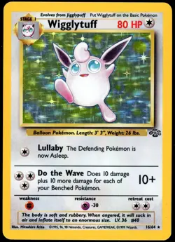 Wigglytuff - 16/64 - Pokemon Jungle Unlimited Holo Rare Card WOTC - MP - Image 1