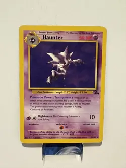 Haunter 21/62 Fossil Non Holo Rare Pokemon Card LP- - Image 1