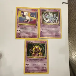2000 Pokemon the Movie Black Star Promo Cards Mewtwo 12 & 14 NM & Mew 8 MP - Image 1