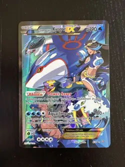 Pokemon TCG Team Aqua's Kyogre-EX Double Crisis Holo Card 6/34 - Image 1