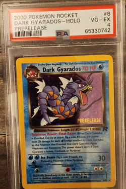 PSA 4 VERY GOOD-EXCELLENT 2000 Pokemon Rocket Dark Gyarados Holo Prerelease Card - Image 1