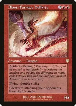 Blast-Furnace Hellkite - Retro Frame The Brother's War Commander LP MTG - Image 1