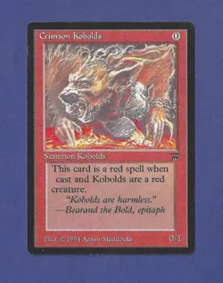 1994 Magic the Gathering - Crimson Kobolds - Summon Kobolds - Legends MTG - Image 1