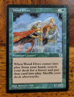 Wood Elves x1 MTG Portal Magic Light Play LP English - Image 1