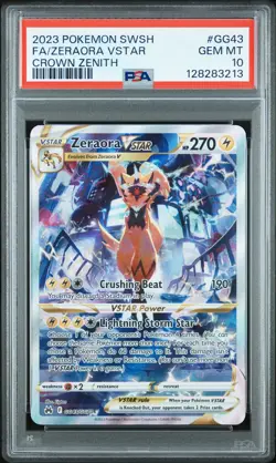 2023 POKEMON SWORD & SHIELD CROWN ZENITH #GG43 FULL ART/ZERAORA VSTAR PSA 10 - Image 1