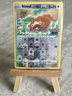 Pokemon TCG Bidoof (Peelable Ditto) 059/078 Pokemon GO Reverse Holo (English)-LP - Image 1