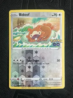 Pokemon TCG Bidoof (Peelable Ditto) 059/078 Pokemon GO Reverse Holo (English)-LP - Image 3