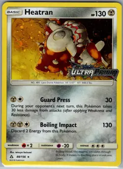 Heatran 88/156 - Pokemon SM: Ultra Prism Stamped - Stamp - Holo Rare (NM) - Image 1