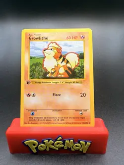 GROWLITHE Pokemon Card - WOTC - 1st Edition - Base Set - Shadowless - 28/102 MP - Image 1