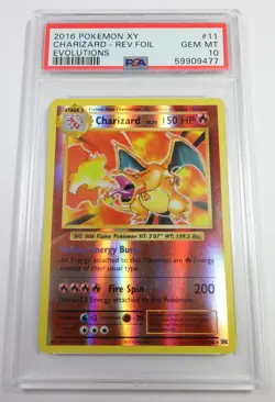 PSA 10 GEM MINT 2016 Pokemon 11/108 Reverse Holo Charizard XY Evolutions #57203B - Image 1