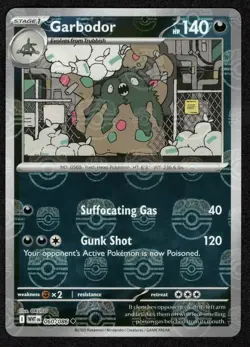Garbodor Reverse Holo Masterball Pattern 060/086 White Flare Pokemon NM - Image 2