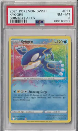 2021 Pokemon Shining Fates Kyogre Amazing Rare Holo - PSA 8 NM-MT! - Image 1